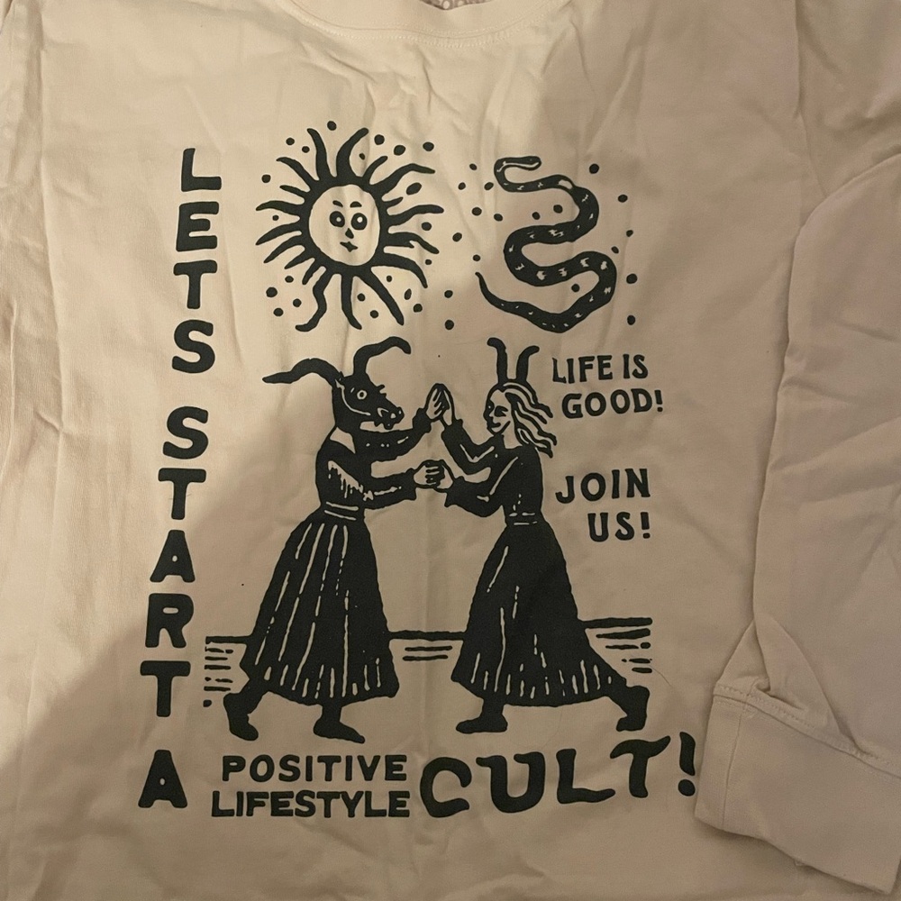 Life Is Good Cream V-Neck Tee